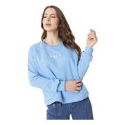 Tommy Hilfiger Avslappnad Grafisk Hoodie Blue, Dam