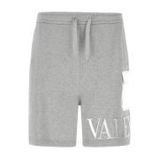 Valentino Grå Shorts Ss22 Regular Fit Bomull Gray, Herr