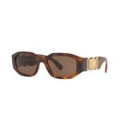 Versace Aviator Solglasögon Bruna Tonade Linser Brown, Unisex