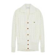 Vivienne Westwood Spets Cardigan Off White Skjorta Hals Beige, Dam