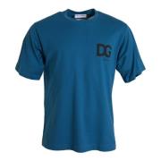 Dolce & Gabbana Blått Logo Rund Hals T-shirt Blue, Herr