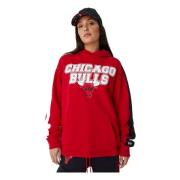 New Era NBA Chicago Bulls Cut And Sew Oversized Hoodie Red, Dam