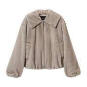 Twinset Faux Fur Short Jacket Actitude Collection Gray, Dam