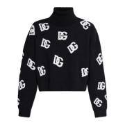 Dolce & Gabbana Turtleneck med logotyp Black, Dam