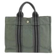 Hermès Vintage Pre-owned Canvas handvskor Gray, Dam