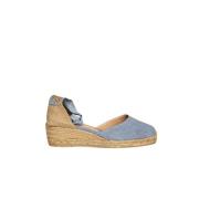 Castañer Blå Canvas Kil Espadrilles Sandaler Blue, Dam