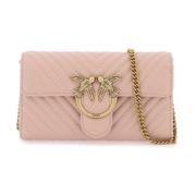 Pinko Chevron Crossbody Love Birds Väska Pink, Dam