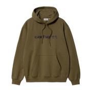 Carhartt Wip Lös passform huvtröja med broderad logotyp Green, Herr