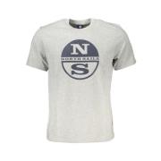 North Sails Grå Bomull Print Logo T-Shirt Gray, Herr