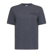 Brunello Cucinelli Monile Embellished Crew Neck T-shirt Gray, Dam