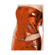 Patrizia Pepe Orange Laminerat Korsett med Wet-Look Struktur Orange, D...