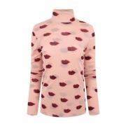 Stella McCartney Rosa Läppar Tryck Topp Pink, Dam