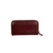 Bottega Veneta Vintage Pre-owned Laeder kuvertvskor Red, Dam