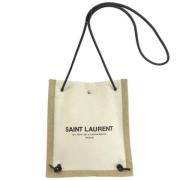 Yves Saint Laurent Vintage Pre-owned Canvas axelremsvskor Beige, Dam