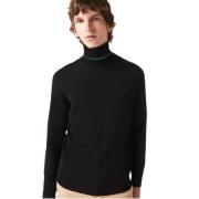 Lacoste Merinoulltröja Chic Krokodilbroderi Black, Herr