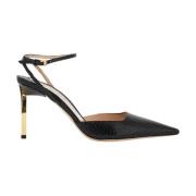 Tom Ford Krokodiltryck Slingback Décolleté Black, Dam