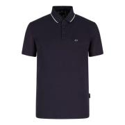 Armani Exchange Blå Polo Kortärmad Logo 100% Bomull Blue, Herr