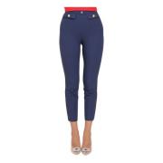 Elisabetta Franchi Blå Elegant Byxor Slim Fit Blue, Dam