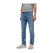 Hugo Boss Mäns Delaware Jeans, Bomull Tillverkad Blue, Herr