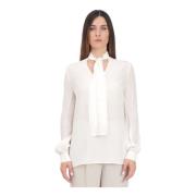 Armani Exchange Ivory Broderad Blus White, Dam