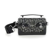 Balmain Monogram Crossbody Väska Svart och Vit Black, Dam