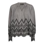 MOS Mosh Broderad Blus Rain Drum Gray, Dam