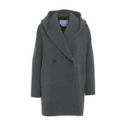 Harris Wharf London Grå Kappa Aw24 Stilfull Dammode Gray, Dam