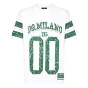 Dolce & Gabbana Tryckt Bomull Jersey T-shirt Vit White, Herr