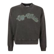 Off White Svart Skate Crewneck Tröja Black, Herr