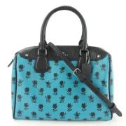 Coach Pre-owned Pre-owned Canvas handvskor Blue, Dam