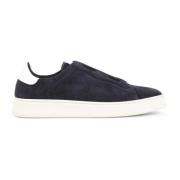 Kiton Blå Vit Latte Sneakers Blue, Herr