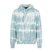 Amiri Tie Dye Hoodie i Sea Blue Blue, Herr