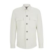 Hugo Boss Stretch Jersey Overshirt i Vit White, Herr