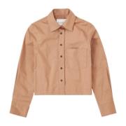 Closed Brun Skjortblus med Hornknappar Brown, Dam