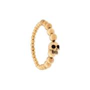 Alexander McQueen Gyllene Mässing Skull Armband Yellow, Herr