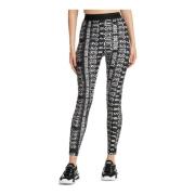 Versace Jeans Couture Abstrakt Multifärgad Logo Leggings Black, Dam