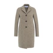 Harris Wharf London Grå Enkelknäppt Kappa Aw24 Beige, Dam