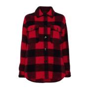 Woolrich Röd Rutig Jacka Red, Dam