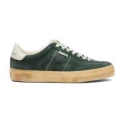 Golden Goose Gröna Mocka Sneakers Kontrastsömmar Green, Herr