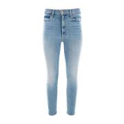 Mother Skinny Straight Leg Ankel Jeans Blue, Dam