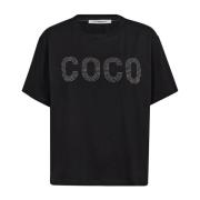 Co'Couture Stone Tee Top med Similisten Black, Dam