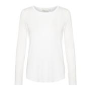 My Essential Wardrobe Modal Blus Top & T-Shirt White, Dam