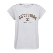 Co'Couture Delicate Print Tee Top White, Dam