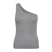 Co'Couture Asymmetrisk Glitter Tank Top Gray, Dam