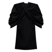 Stella McCartney Draped Satin Mini Klänning Black, Dam