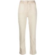 Paige Flaunt High Rise Slim Fit Jeans Beige, Dam