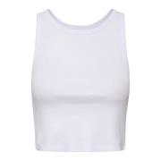 Gestuz Enkel Ribbad Crop Top White, Dam