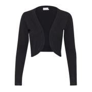 Kaffe Svart Djup Stickad Bolero Astrid Black, Dam