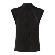 InWear Elegant Svart Topp med Hög Hals Black, Dam