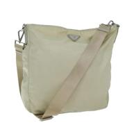 Prada Vintage Pre-owned Nylon prada-vskor Beige, Dam